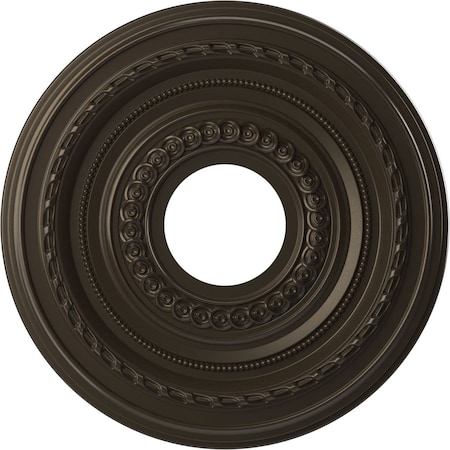 Ekena Millwork Cole PVC Ceiling Medallion (Canopies up to 4 1/4"), 13"OD x 3 1/2"ID x 3/4"P, Metallic Dark Bronze CMP13COCDB
